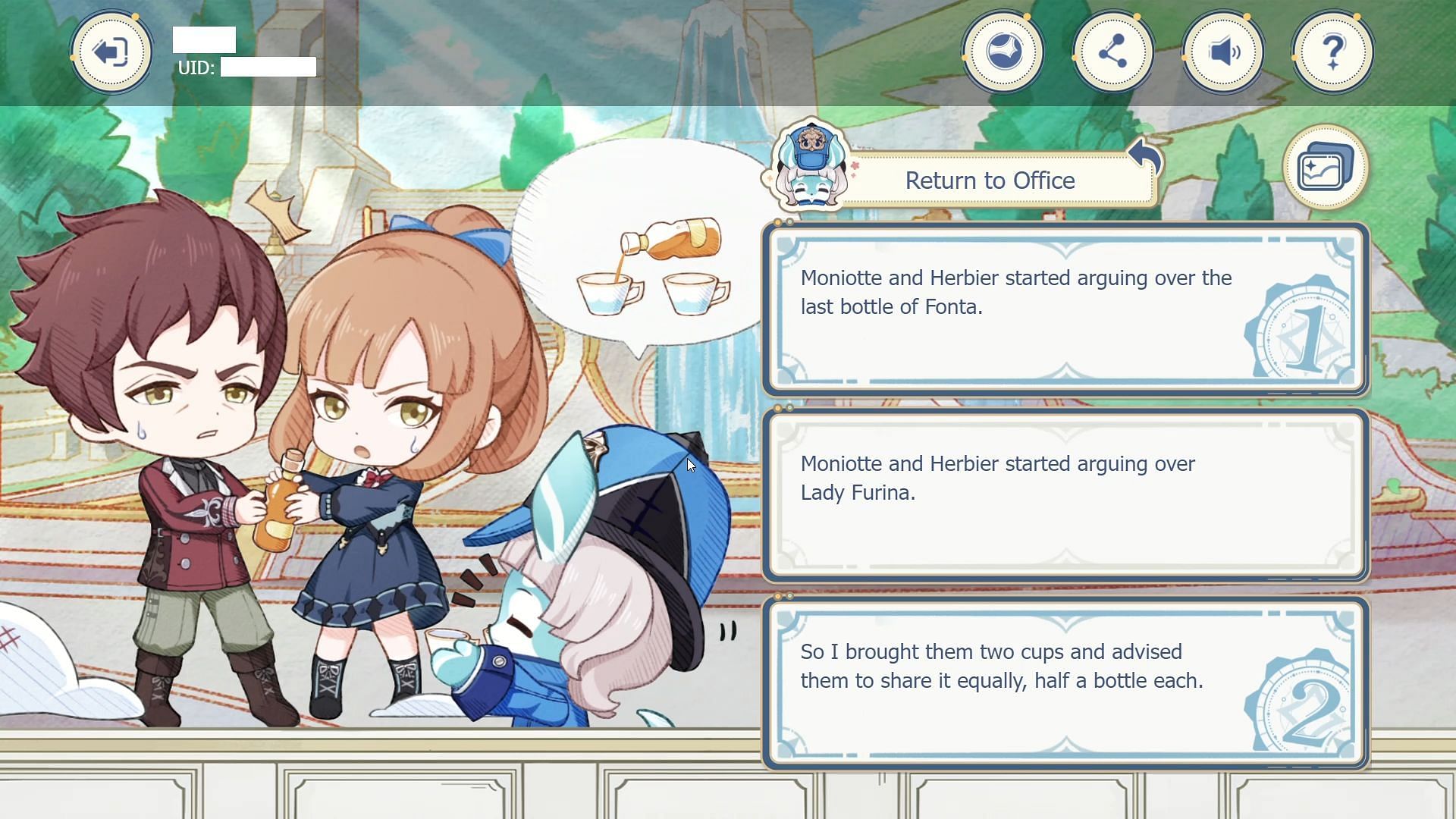 Right order for the second report (Image via HoYoverse)
